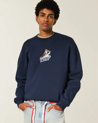 Hollister Boxy Frosted Flakes Graphic Crew Sweatshirt In Blue