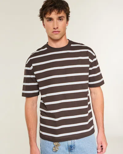Hollister Boxy Heavyweight Cotton Crew T-shirt In Blue