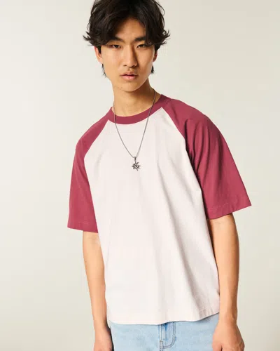 Hollister Boxy Heavyweight Cotton Raglan Crew T-shirt In Multi