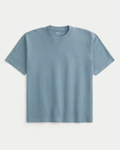 Hollister Boxy Heavyweight Crew T-shirt In Blue