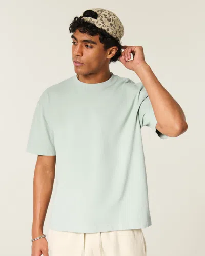 Hollister Boxy Heavyweight Crew T-shirt In Green