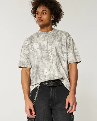 Hollister Boxy Heavyweight Crop Camo Crew T-shirt