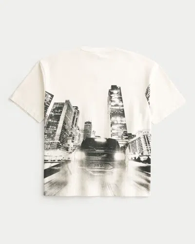 Hollister Boxy Heavyweight Ford Mustang Dark Horse Graphic Football Tee In Cream