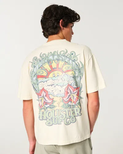 Hollister Boxy Heavyweight Logo Graphic Tee In Animal Print