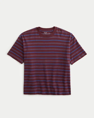 Hollister Boxy Heavyweight Striped Crew T-shirt In Multi