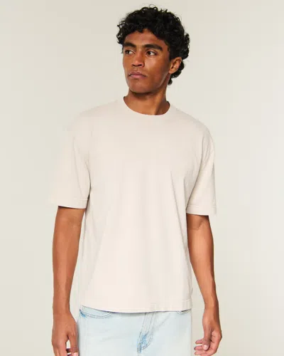 Hollister Boxy Heavyweight Washed Crew T-shirt In Gray