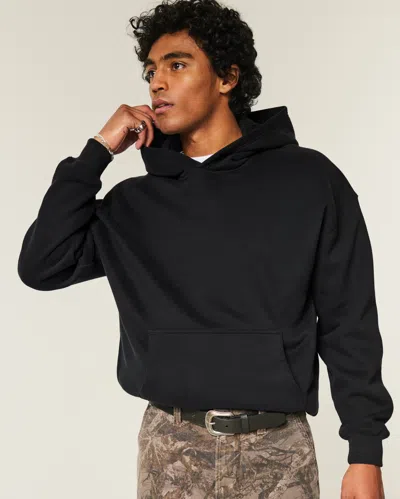 Hollister Boxy Hoodie In Black