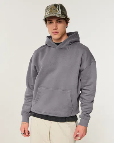 Hollister Boxy Hoodie In Gray