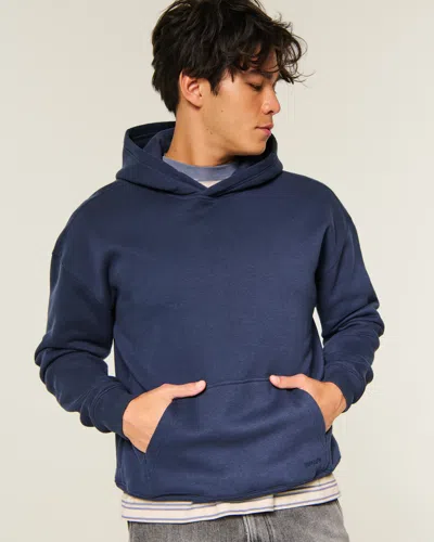 Hollister Boxy Hoodie In Blue