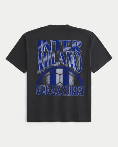 Hollister Boxy Inter Milano Graphic Tee In Blue