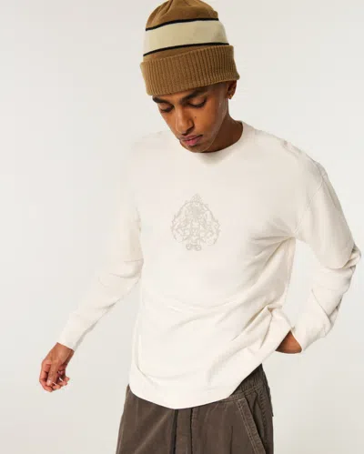 Hollister Boxy Layered Long-sleeve Graphic Tee In White
