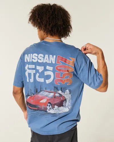 Hollister Boxy Nissan 350z Graphic Tee In Blue