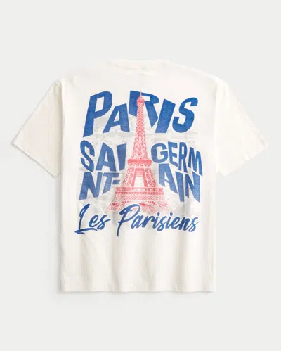 Hollister Boxy Paris Saint-germain F.c. Graphic Tee In White