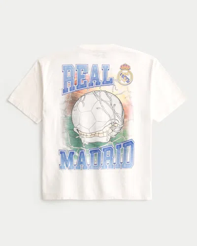 Hollister Boxy Real Madrid Cf Graphic Tee In White
