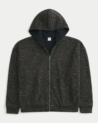 Hollister Boxy Reversible Zip-up Hoodie In Multi