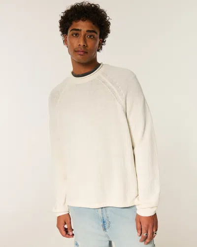 Hollister Boxy Roll-neck Crew Sweater In White
