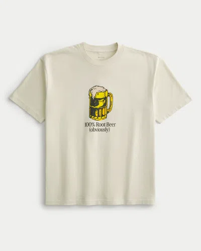 Hollister Boxy Root Beer Graphic Tee In Green