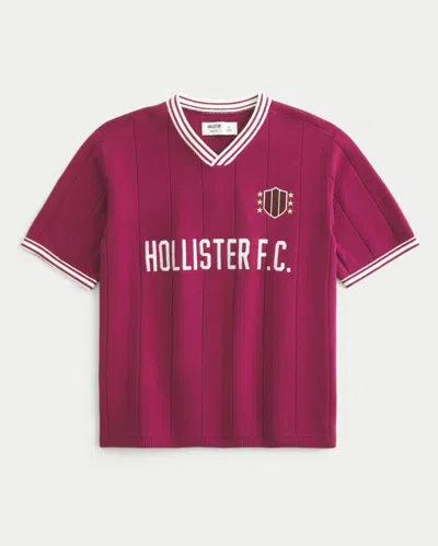 Hollister Boxy Short-sleeve Sweater Polo In Red