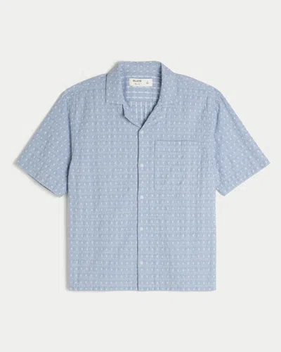 Hollister Boxy Short-sleeve Textured Button-through Shirt In Multi