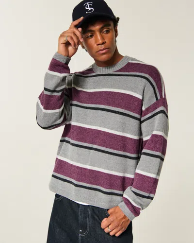 Hollister Boxy Striped Crew Sweater In Multi