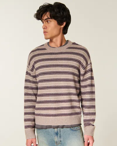 Hollister Boxy Textural Crew Sweater In Multi