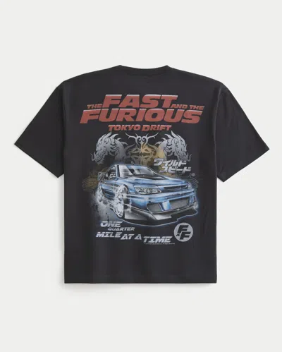 Hollister Boxy The Fast And The Furious Graphic Tee In Black