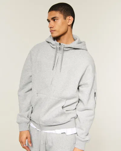 Hollister Boxy Zip-up Snorkel Hoodie In Multi