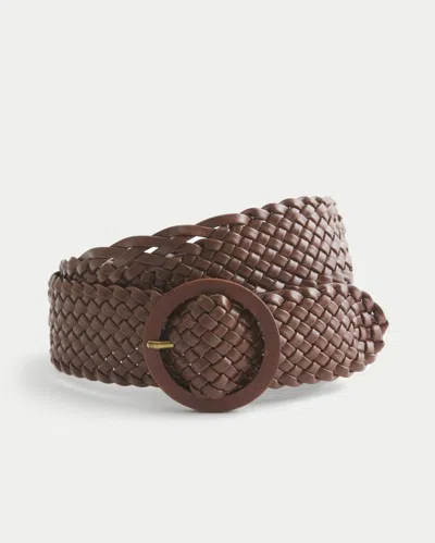 Hollister Braided Faux Leather Belt In Brown