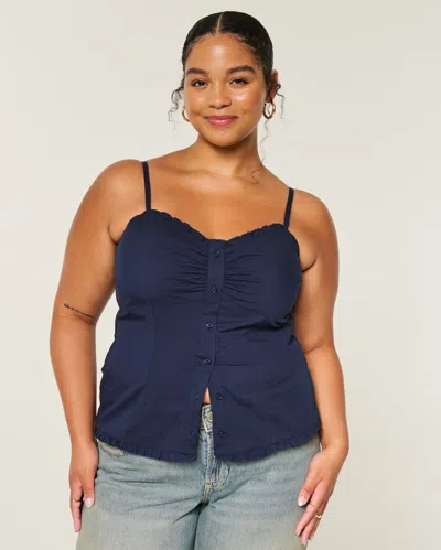 Hollister Button Front Tank In Animal Print