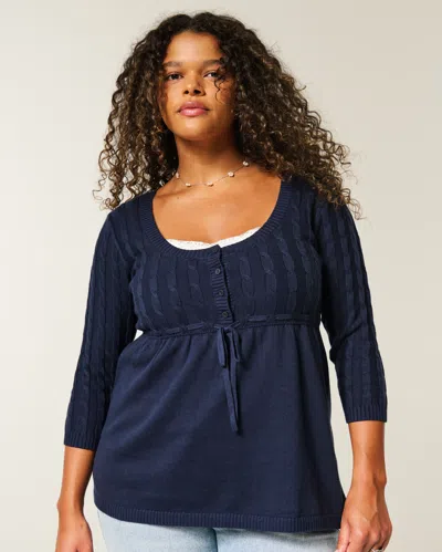 Hollister Cable-knit Babydoll Sweater