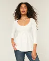 Hollister Cable-knit Babydoll Sweater In White