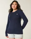 Hollister Cable-knit Bow Crew Sweater