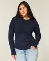 Hollister Cable-knit Icon Crew Sweater In Blue