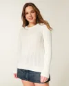 Hollister Cable-knit Icon Crew Sweater In White