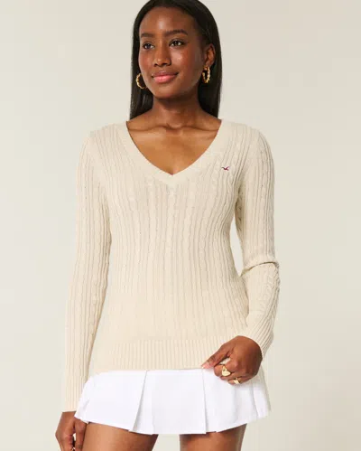 Hollister Cable-knit Icon V-neck Sweater