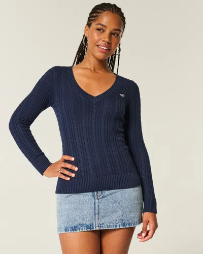 Hollister Cable-knit Icon V-neck Sweater