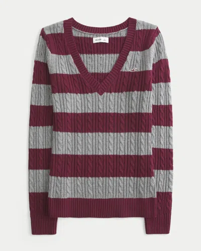 Hollister Cable-knit V-neck Icon Sweater