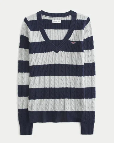 Hollister Cable-knit V-neck Icon Sweater