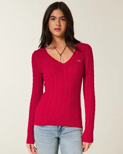 Hollister Cable-knit V-neck Icon Sweater