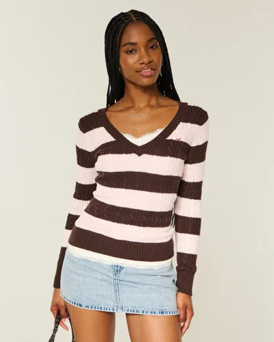 Hollister Cable-knit V-neck Icon Sweater