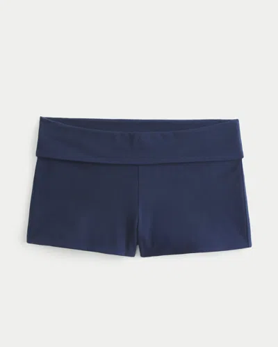 Hollister Callie Reversible Knit Shortie Shorts In Blue