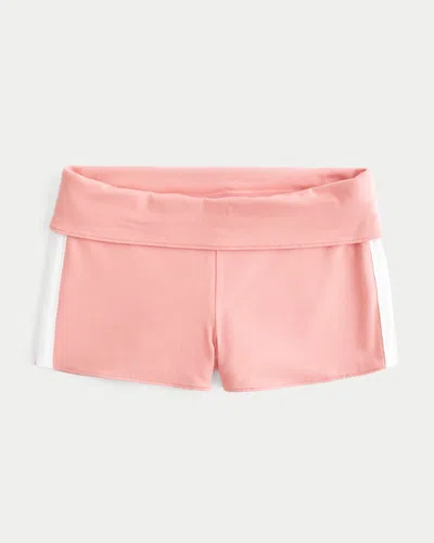 Hollister Callie Reversible Knit Shortie Shorts In Coral