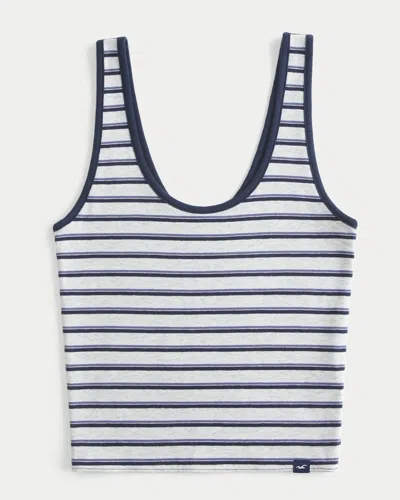 Hollister Callie Reversible Tank In Light Heather Grey Stripe