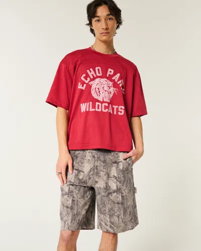 Hollister Camo Baggy Denim Painter Shorts In Brown