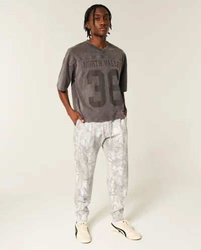 Hollister Camo Fleece Joggers In Gray