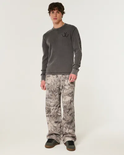 Hollister Camo Super Baggy Sweatpants In Brown