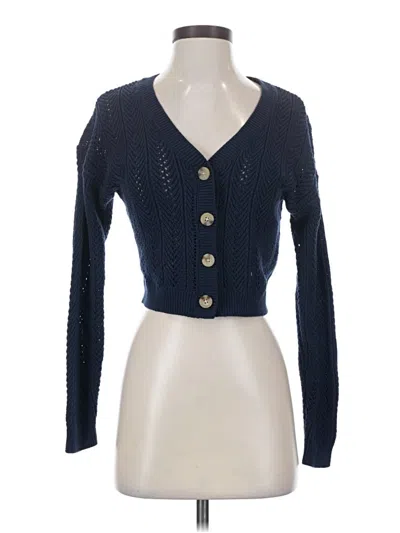 Pre-owned Hollister Cardigan Sweater In Blue