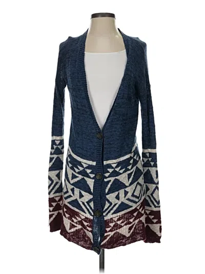 Pre-owned Hollister Cardigan Sweater In Blue