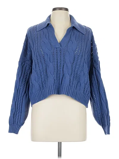 Pre-owned Hollister Cardigan Sweater In Blue