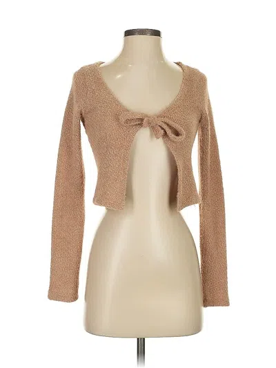 Pre-owned Hollister Cardigan Sweater In Brown